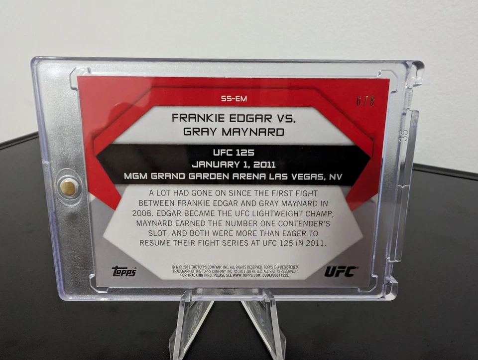 Frankie Edgar / Gray Maynard 2011 Topps UFC Showdown Shots Ruby /8 #SSEM MMA SSP - Image 2 of 2