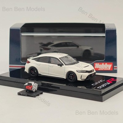 Honda Civic ホワイト ミニカー 1/64 Hobby Japan 1:64 TYPE R (FL5) White with Engine Display Model