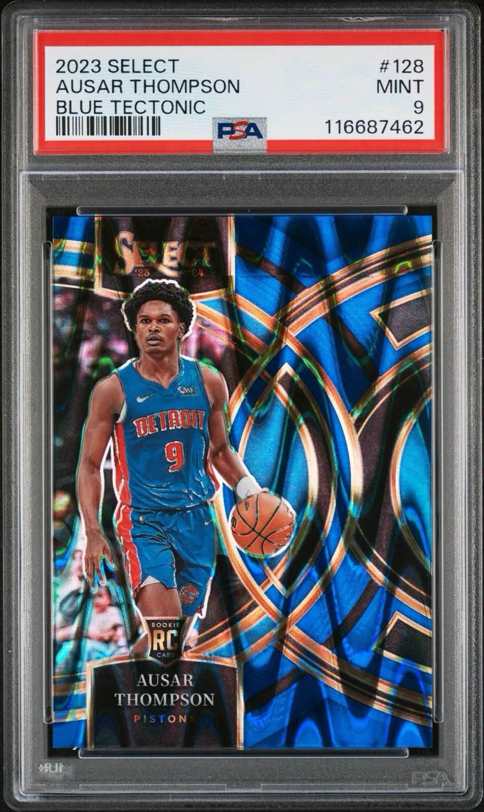 (PSA 9) Ausar Thompson 2023 Select Blue Tectonic /99 #128 Rookie Premier Level