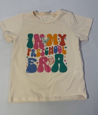 Kids Girls  In My Preschool Era  T-Shirt Top Size 110 4T/5T Graphic Tee School