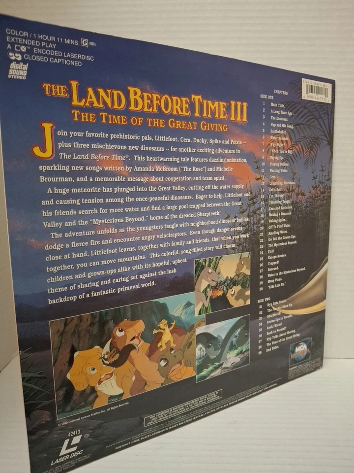 The Land Before Time III: The Time Of The Great Giving (1995 LASERDISC),gr - Image 2 of 2