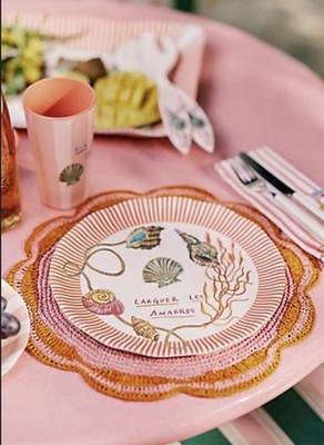 NEW ANTHROPOLOGIE NATHALIE LETE BY THE SEA MELAMINE DINNER PLATE