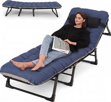 Foldable Camping Cot for Adults w/Mattress,Heavy-Duty Portable Folding Cot Bed
