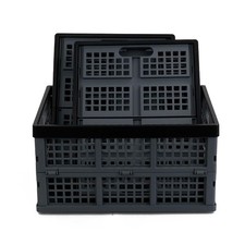 3-Pack 34 L Plastic Collapsible Storage Crates, Large Stackable Folding Stora...