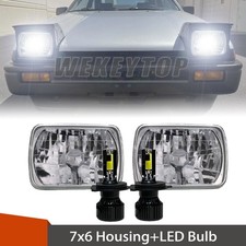 7x6 5x7 Led Headlights Housing Hilo With H4 For For Toyota Corolla 1980-1990