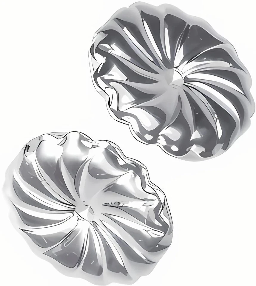 Pendiente Jumbo Oro Blanco 14K Diseño Remolino Trasero - Extra Grande 9mm Aleta Rodio... Foto 4 de 4