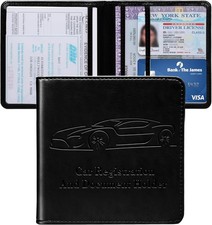 Car Registration and Insurance Holder, Vehicle Glove Box Car Organizer with Magn