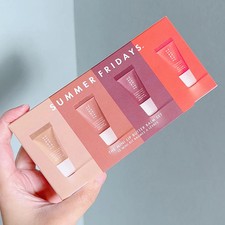 4PCS Lip Balm Gloss Set Moisturizing Transparent Oil Vanilla Pink Sugar Coffee C