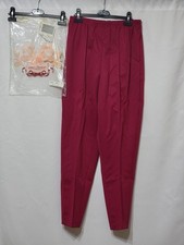 VINTAGE LENOX SQUARE ELASTIC WAIST STITCHED FRONT CREASE WOMEN'S BERRY PANTS H4