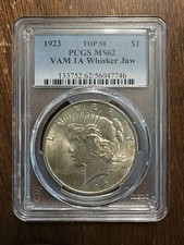 1923 Peace Dollar PCGS MS63 Whisker Jaw VAM 1A Tough VAM To Find