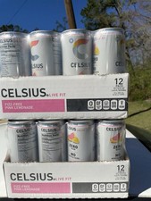 CELSIUS Fizz Free Pink Lemonade, Sugar Free Energy Drink, 12 Fl Oz Pack of 24 