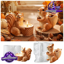 Silikonform Eichh&ouml;rnchen 2 St&uuml;ck Gie&szlig;formen f&uuml;r Kerzen und Herbstdeko DIY