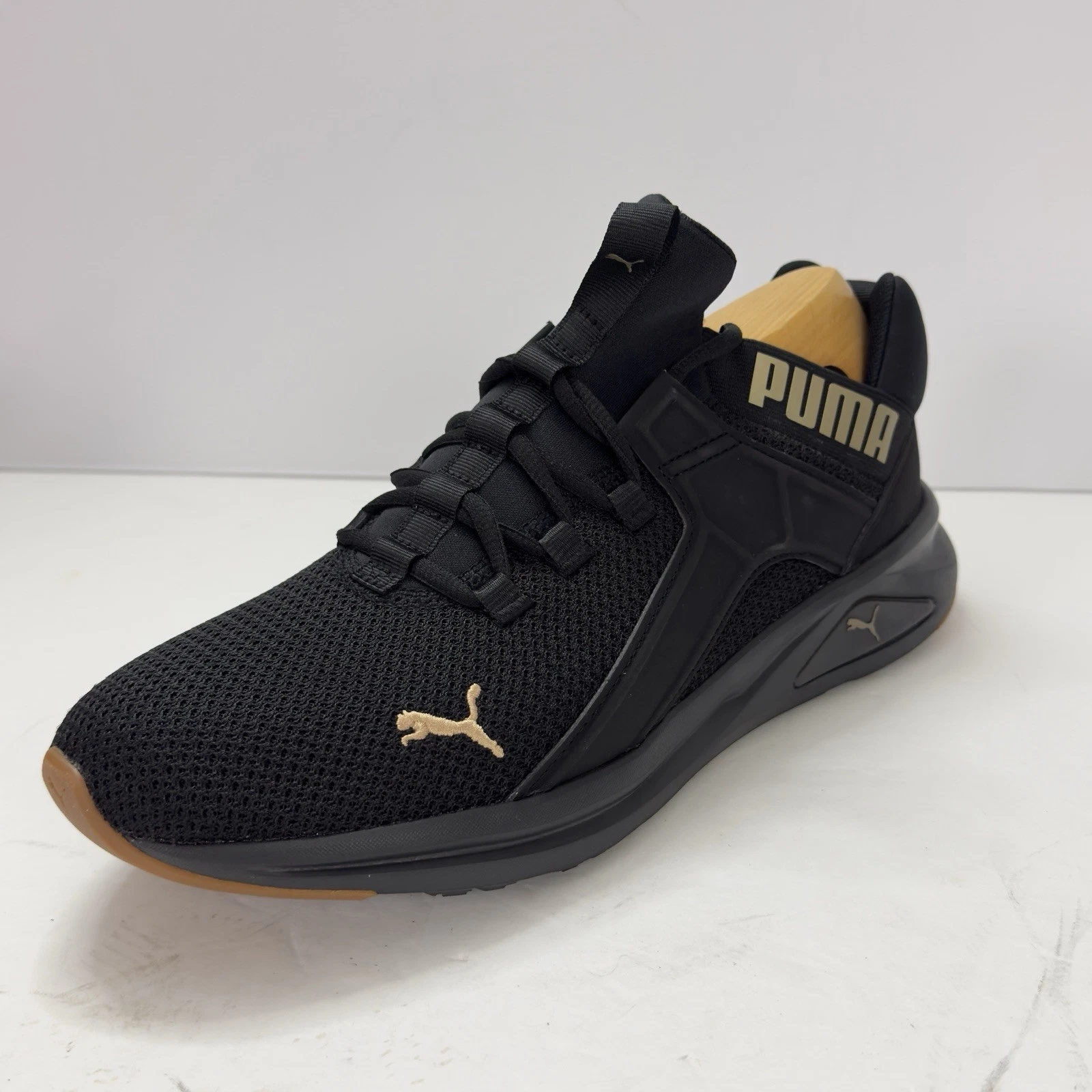 Puma Enzo 2 Revamp Men's 10.5 Black Gold Athletic Training Shoes 379253-05