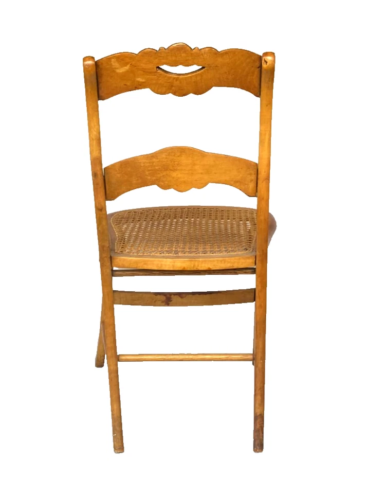 Antigua silla de asiento de caña de madera de nogal tallada de colección - ¡Bonita!! Foto 3 de 3