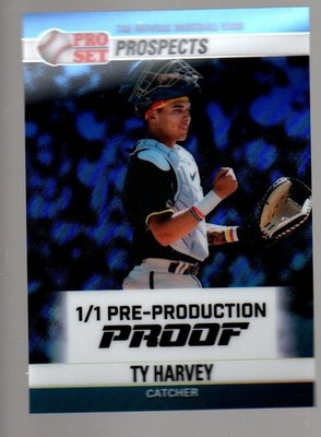 2026 Pro Set Metal Pre-Production Proof 1990 Pro Set Pris Blue Ty Harvey 1/1