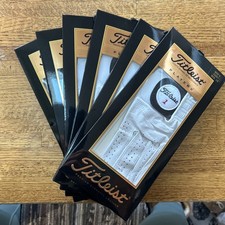 6 Titleist Premium Cabretta Leather Left Hand Golf Gloves Cadet M/Lg White