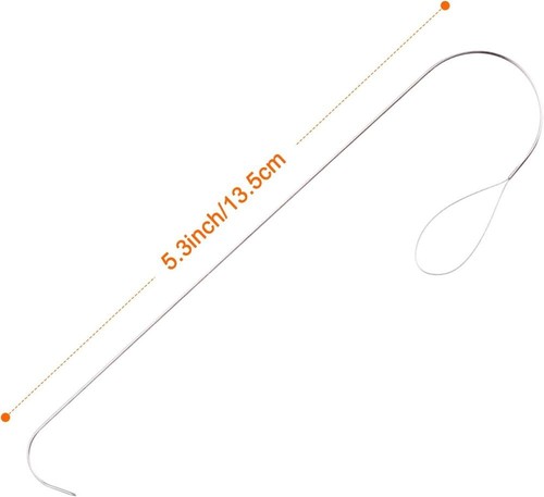 5-Piece Hook Big Eye Beading Needle with Handle, 5.3-inch Stainless Steel - Picture 3 of 6