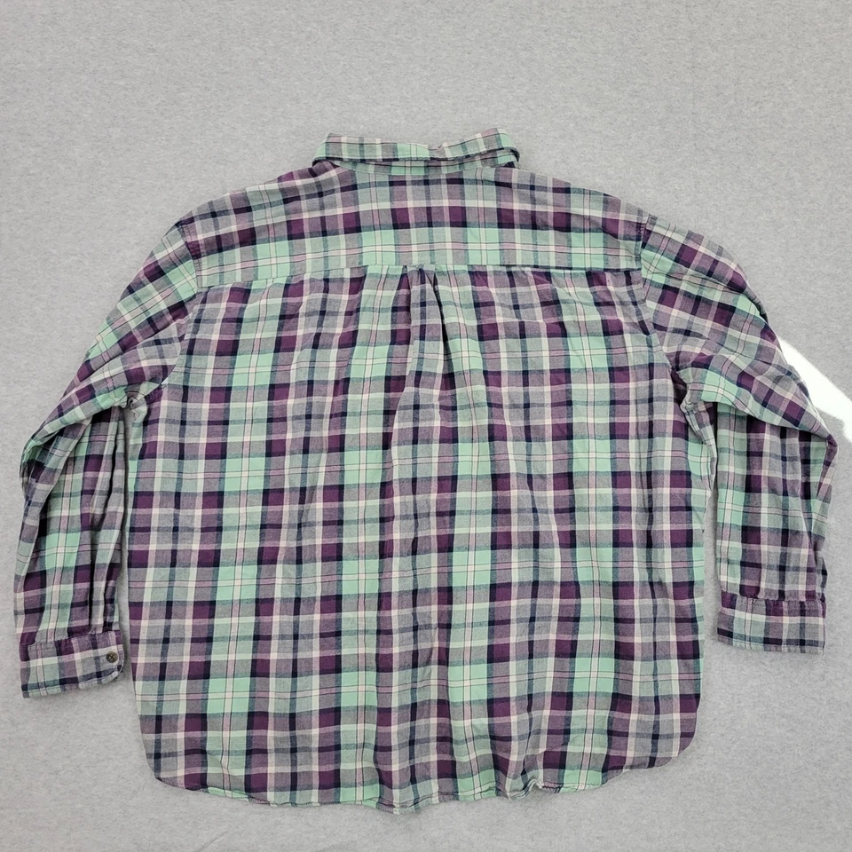 Camisa de fundición para hombre 4XL púrpura a cuadros bolsillo abotonado manga larga Foto 2 de 4