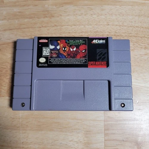 Venom-Spider-Man Separation Anxiety SNES Super Nintendo Ent System 1995 - Tested