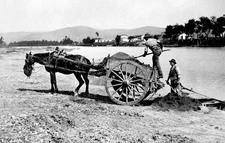 Worker In A Sandpit Florence Tuscany Italy 1920 1930 Old Photo