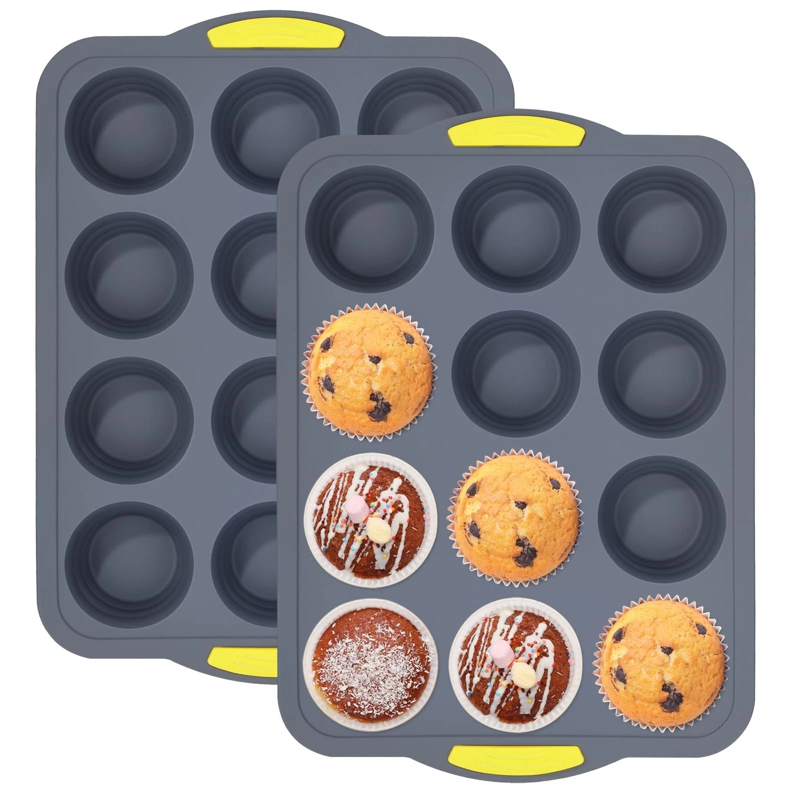 Muffin Pans for Baking 2 Pack, 12-Cup Regular Size Cupcake Pan, Muffin Trays ...