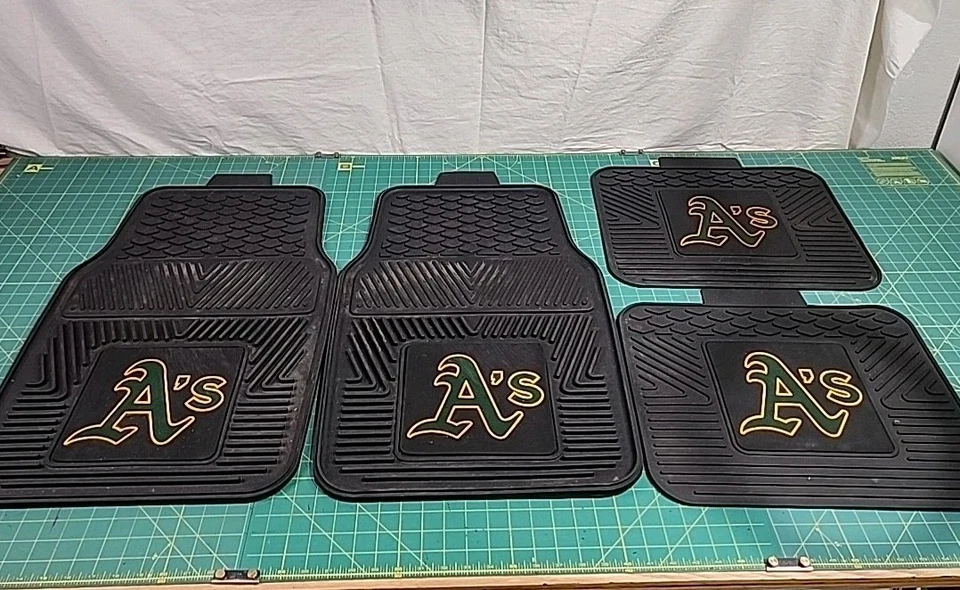 Oakland A's Heavy Duty Car Truck Floor Mats - 4 Piece Set (Front and Rear) Used - Image 2 of 4