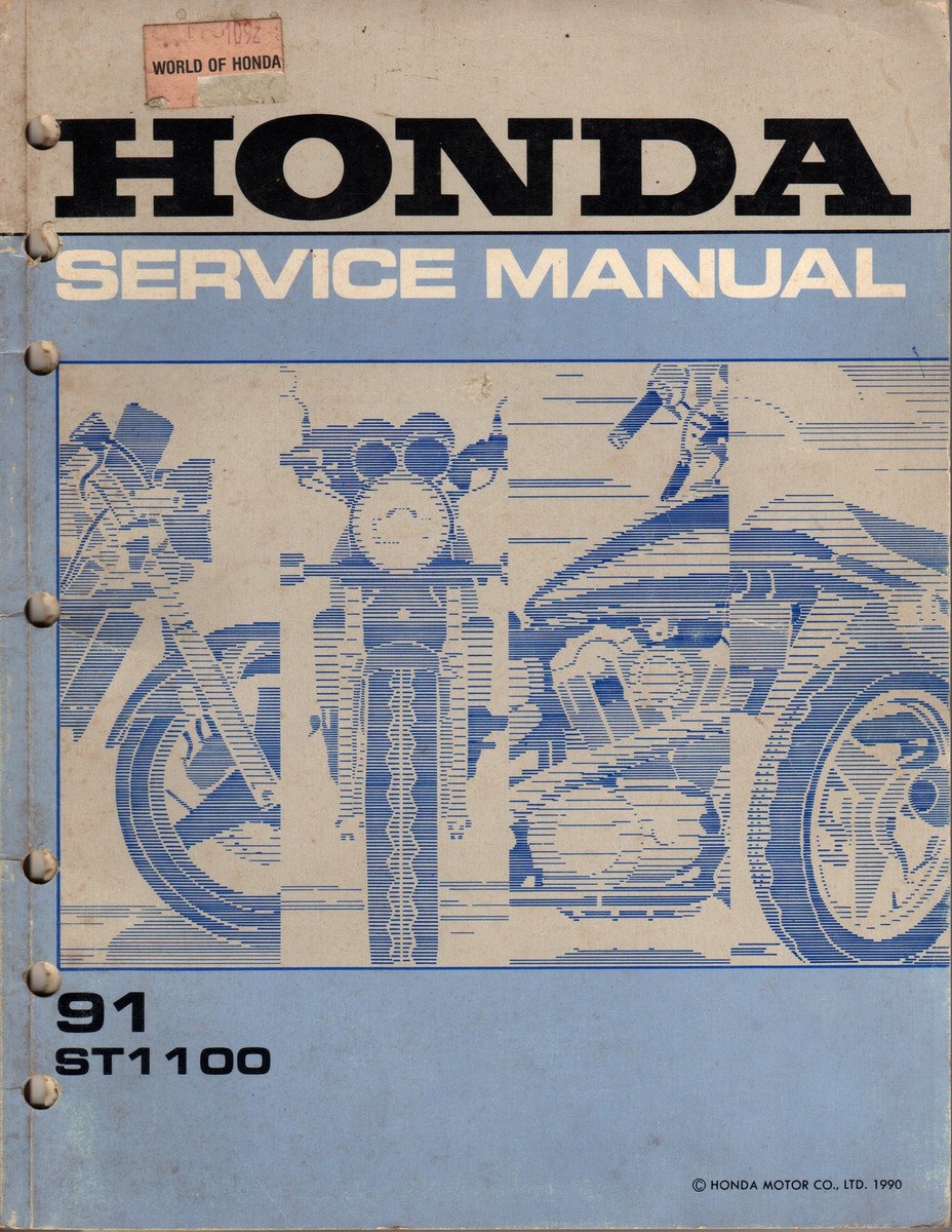 Genuine Honda Service Manual ST1100 1991 Provisional Service