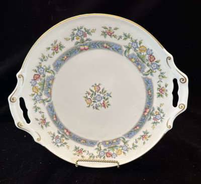 Royal Worcester Mayfield 12'' Handled platter bone china England Floral blue