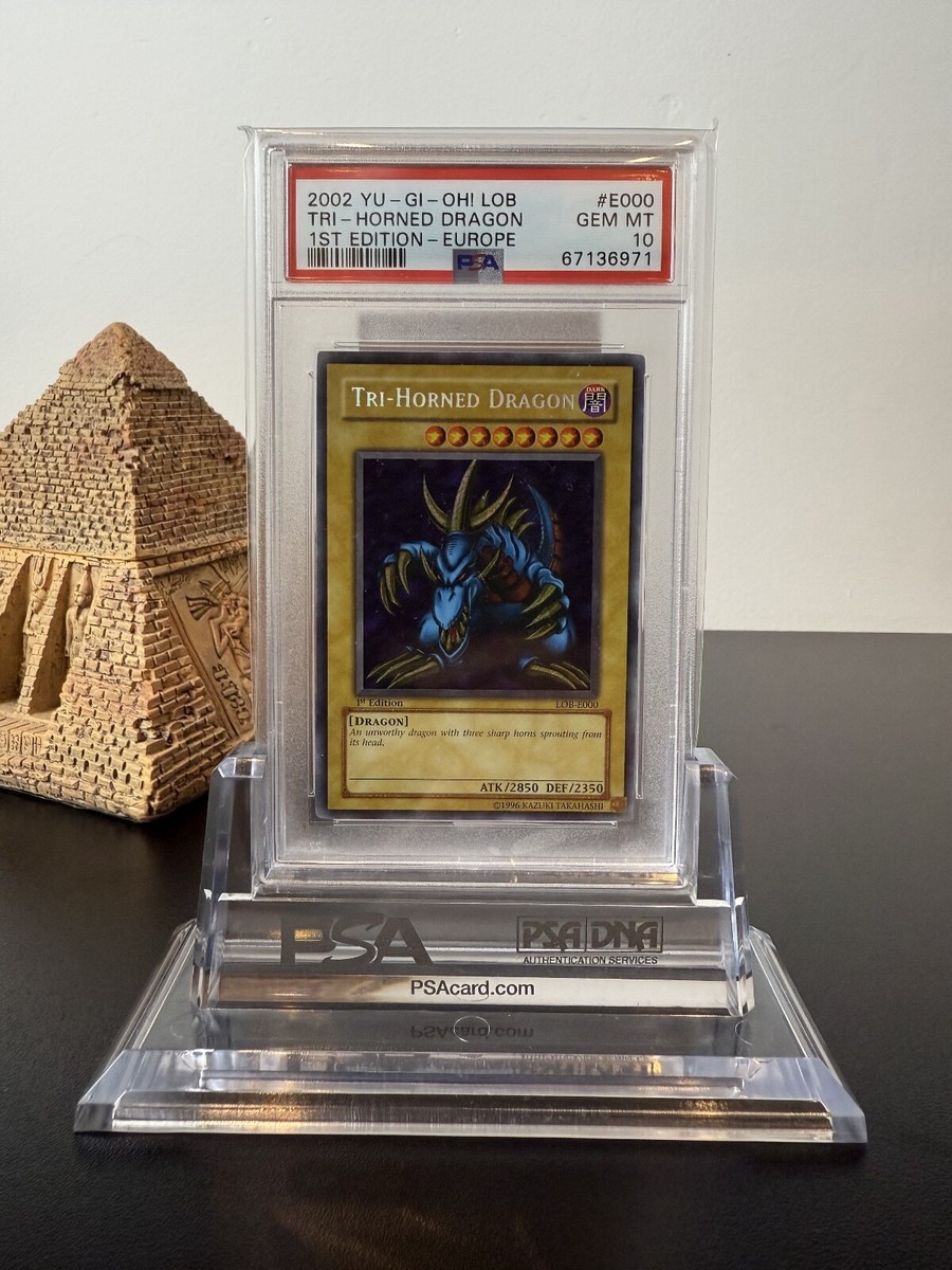 Pop 1** PSA 10 European Tri-Horned Dragon LOB-000 1st Edition