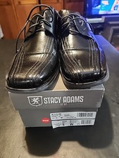 STACY ADAMS Men's Black Martell 9 W