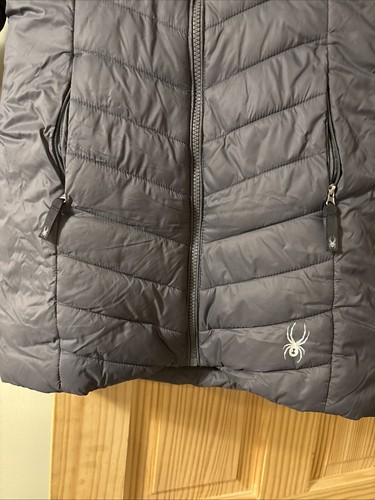 Spyder Jacket Girls Medium 8/10 GRAY Thermaweb Insulated Parka Puffer Coat - Picture 2 of 5