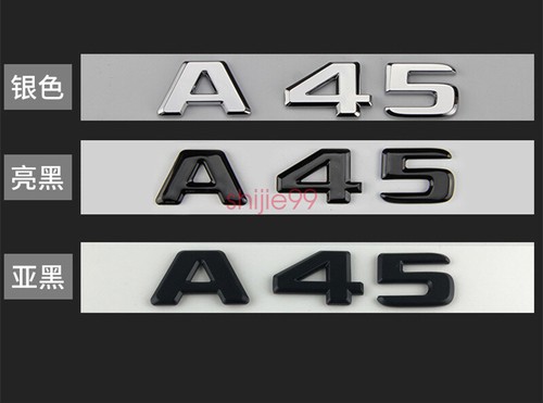 2019 Gloss Black A45 AMG TURBO Trunk Emblem Badge Sticker For Mercedes Benz A45 - Picture 2 of 9