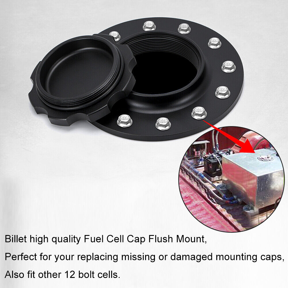Billet Aluminum Easy Fill Fuel Cell Gas Cap With 12 Hole Cell Bung