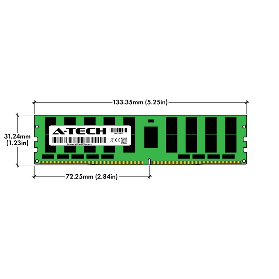 A-Tech 256GB 8x 32GB 4Rx4 PC4-17000L DDR4 2133 MHz ECC LRDIMM Server ...