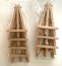 NEW Light Wood Small Easel Display Sign Holder Place Card Set of 8 Wedding Party