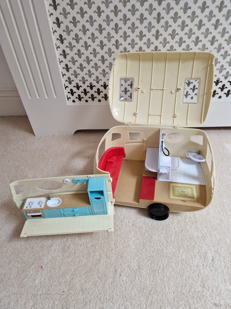 Sylvanian Families Vintage Yellow Caravan Camper Travel Trailer Calico  Critters