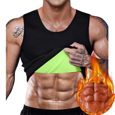 Men Waist Trainer Gym Neoprene Sauna Suit Sweat Vest Fat Burner Workout  Tank Top
