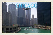 Top-Schilder, versch. Gr&ouml;&szlig;en, CHICAGO, USA, Chicago River,  Illinois, neu & ovp