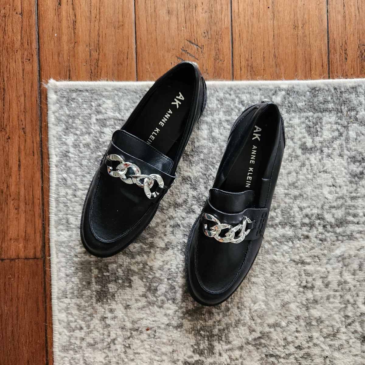 Anne klein black loafers sale