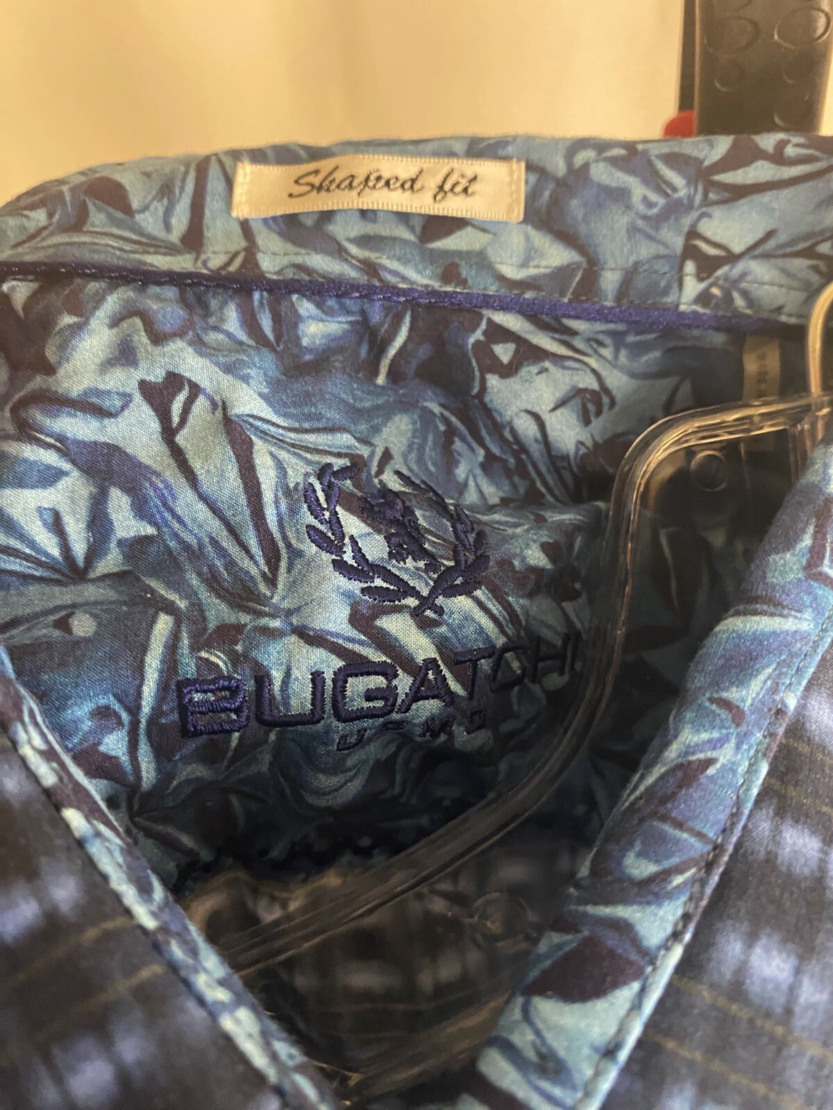 Bugatchi Uomo Blue Psychedelic Pattern LONG SLEEV… - image 8