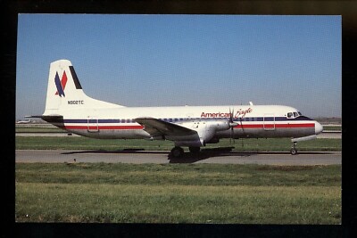 Aviation Airplane Airline postcard American Eagle NAMC YS-11-125