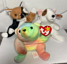 Lot of 3 Ty Beanie Baby Animals, Chip, Sammy, Butch