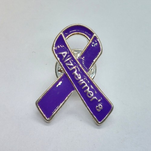 Alzheimer’s Awareness Ribbon Pin Purple Enamel Support Lapel Badge Gift