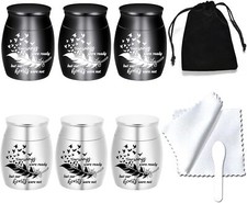 Personalized Black Silver Mini Cremation Urn For Ashes With Engraving