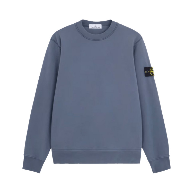 Флисовая толстовка с круглым вырезом Stone Island темно-синего цвета 63090₽