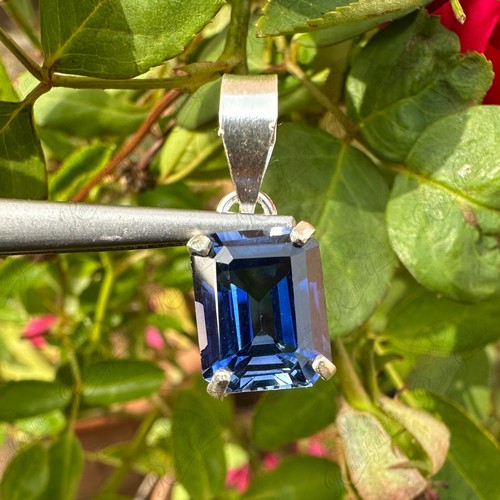 10,90 ct natürlicher blauer Saphir Edelstein 925 Silber Anhänger Handarbeit Schmuck - Bild 2 von 7