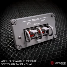 APOLLO COMMAND MODULE DUAL SWITCH PANEL - SCE TO AUX REPLICA MEMORABILIA NASA
