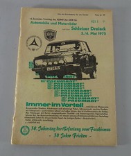 Prospekt/Broschüre Renn-Programm ADMV Schleizer Dreieck DDR Motorsport von 05/75