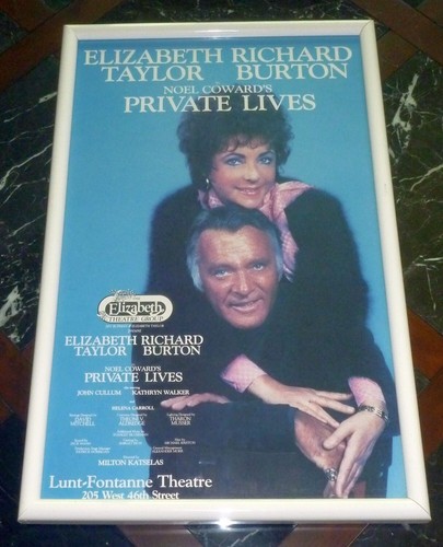 Private Lives Original 1983 Framed Poster Elizabeth Taylor & Richard Burton - Picture 1 of 2