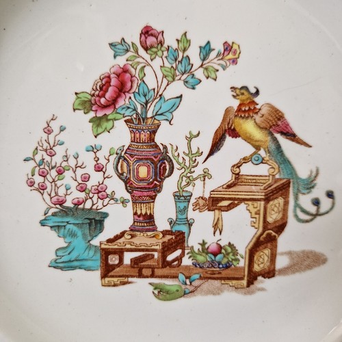 Two Rare Antique Copeland Dinner Plates Manufactured for Harrods "Bird" - Picture 2 of 5